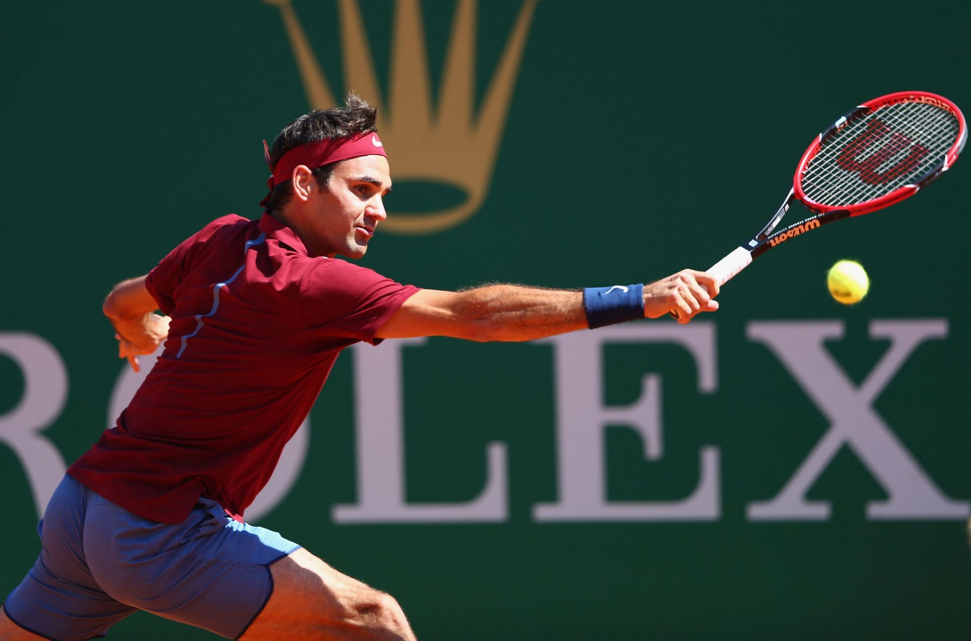 Roger Federer in action at the 2016 Monte Carlo Rolex Masters