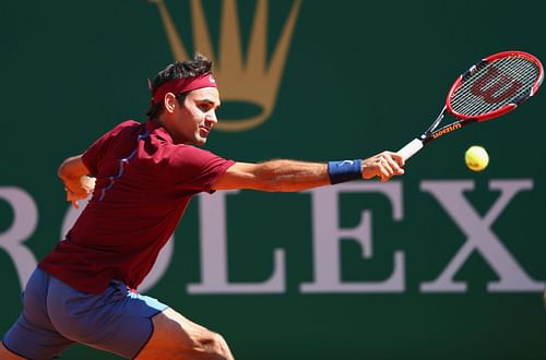 Roger Federer in action at the 2016 Monte Carlo Rolex Masters