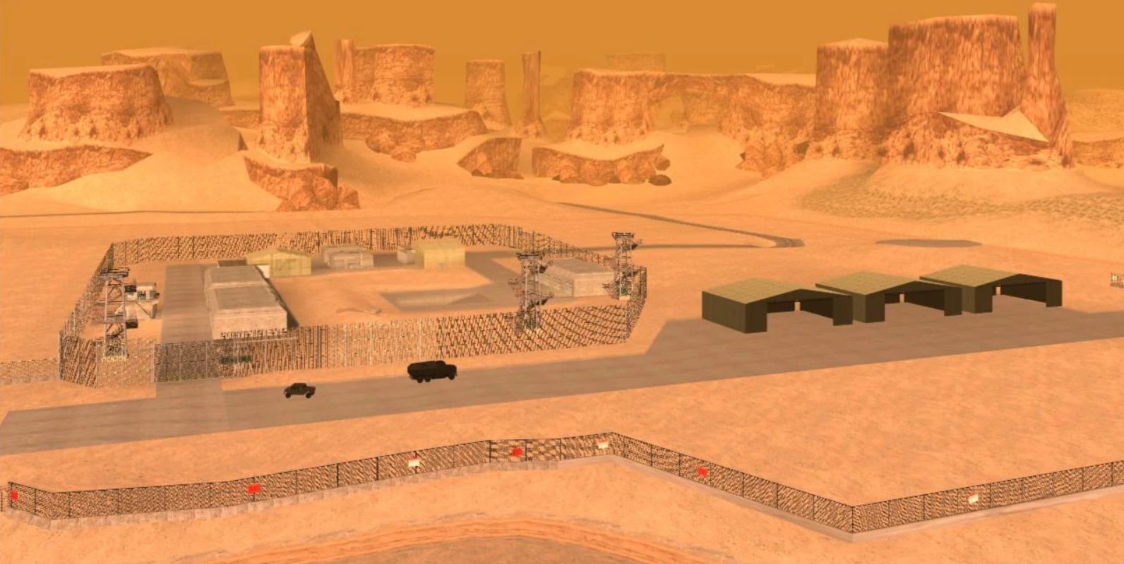 Area 69&#039;s original appearance in GTA San Andreas (Image via Rockstar Games)