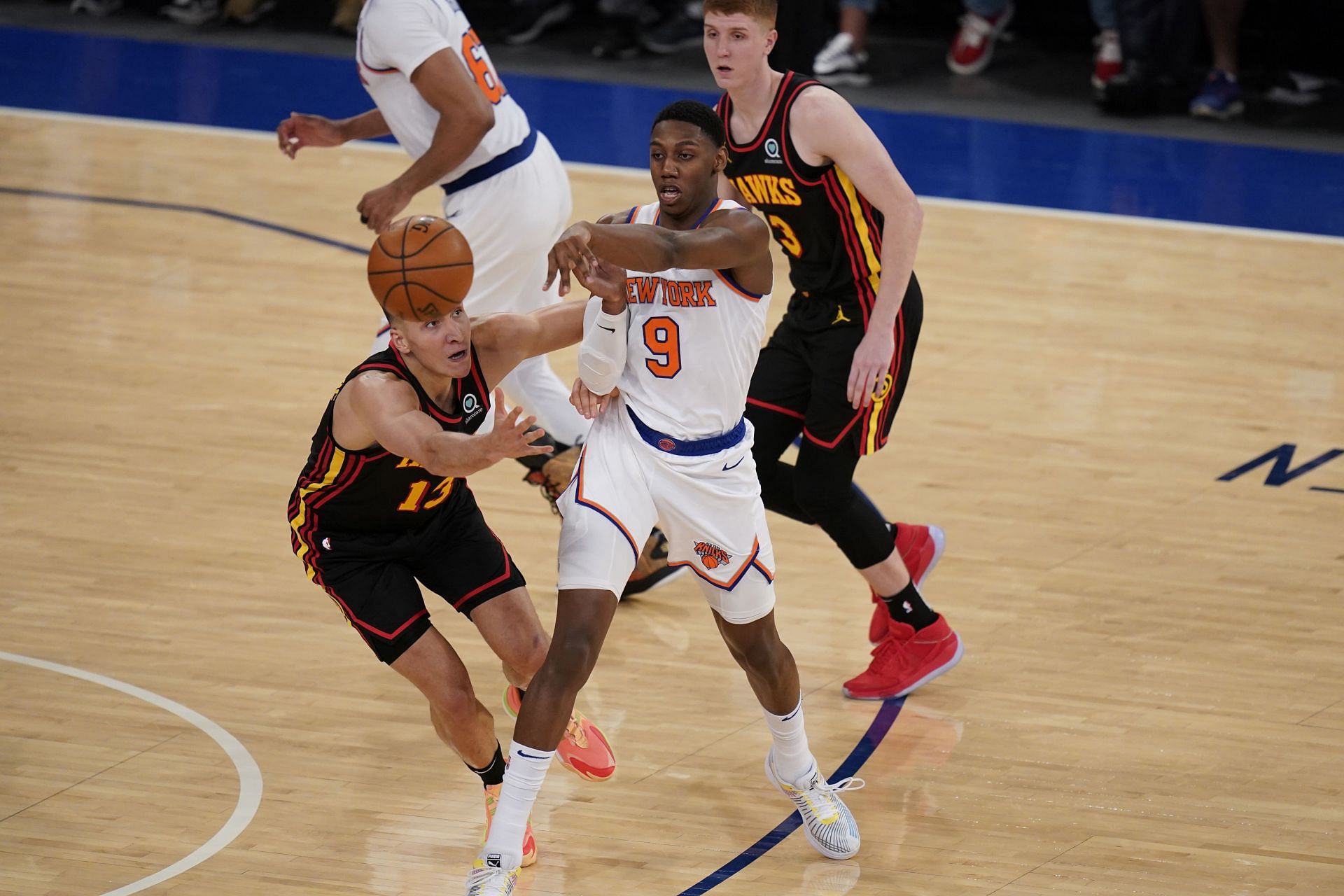 RJ Barrett #9 in action for the New York Knicks.