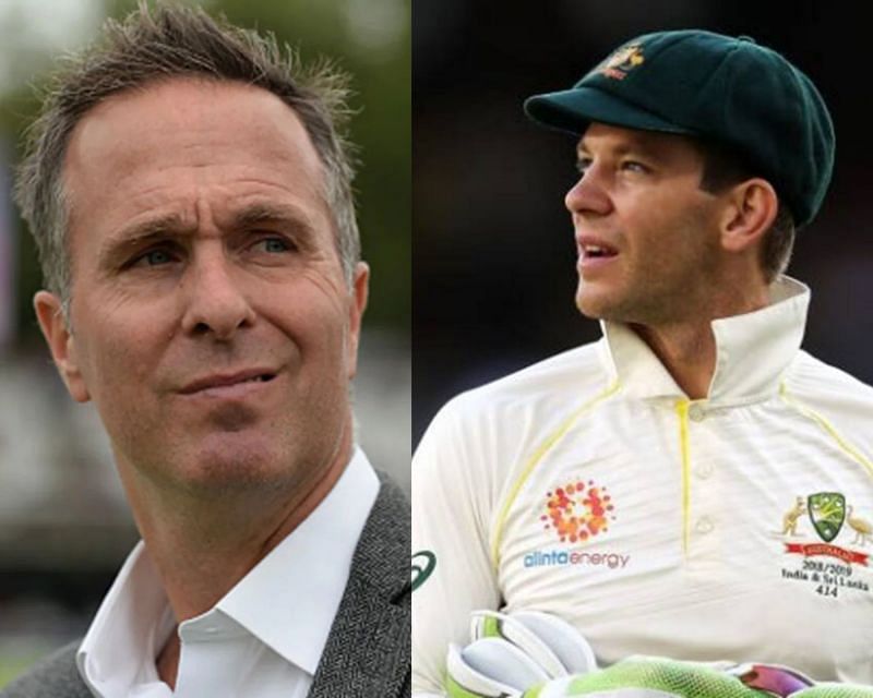 Michael Vaughan (L) wasn&#039;t pleased about Tim Paine&#039;s comments on the England players not making it for the Ashes