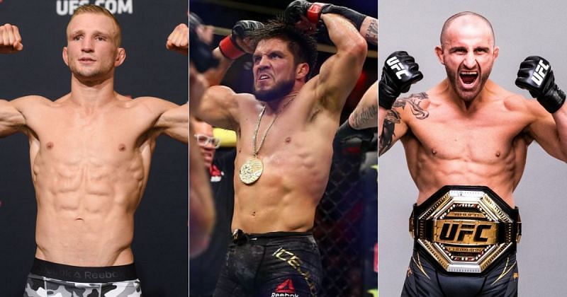 TJ Dillashaw (left), Henry Cejudo (middle) and Alexander Volkanovski (right) [Image credits: @alexvolkanovski on instagram]