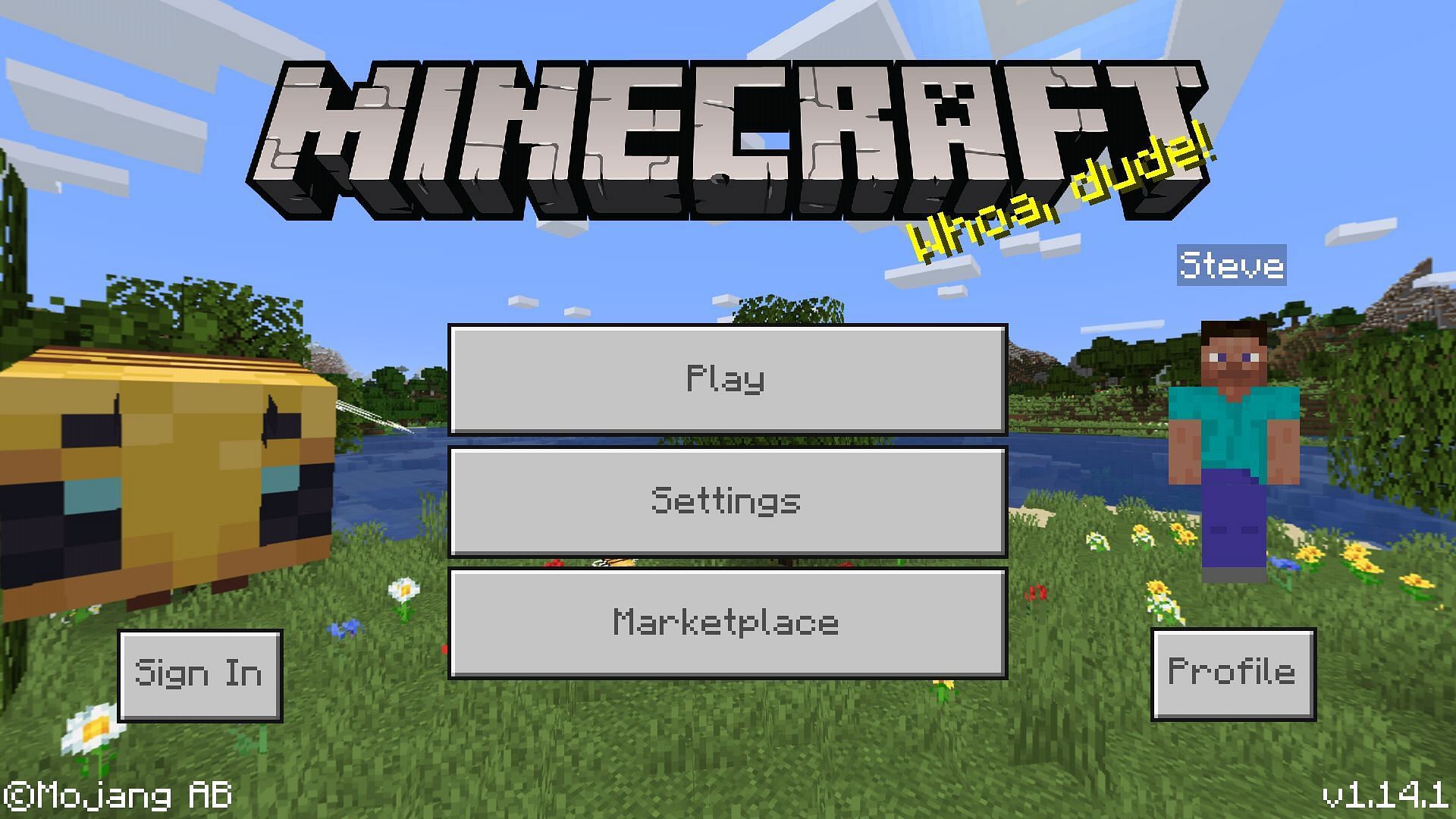 The Bedrock Edition Menu screen (Image via Minecraft)