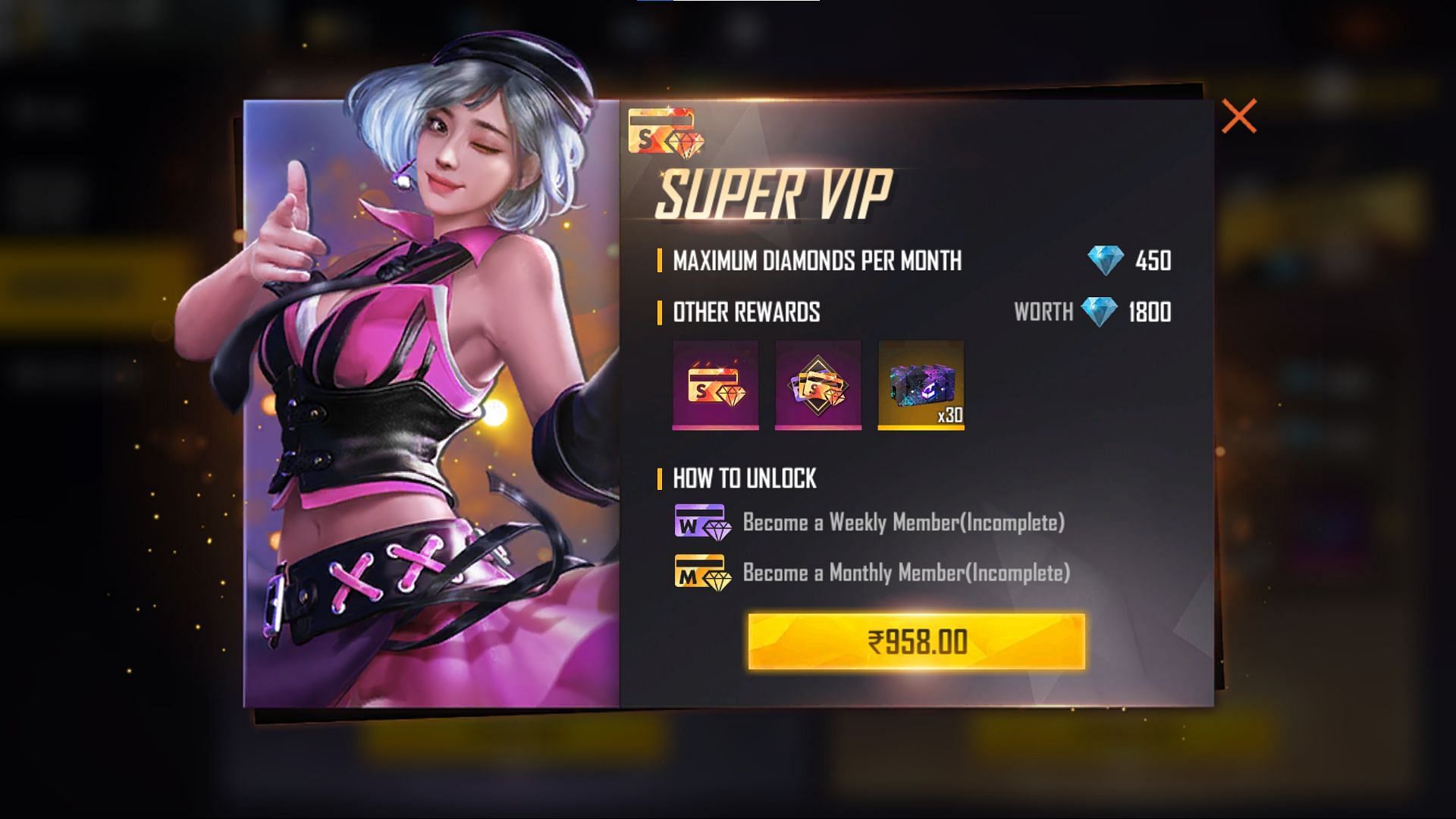 If players purchase both, they will be getting Super VIP perks (Image via Free Fire)