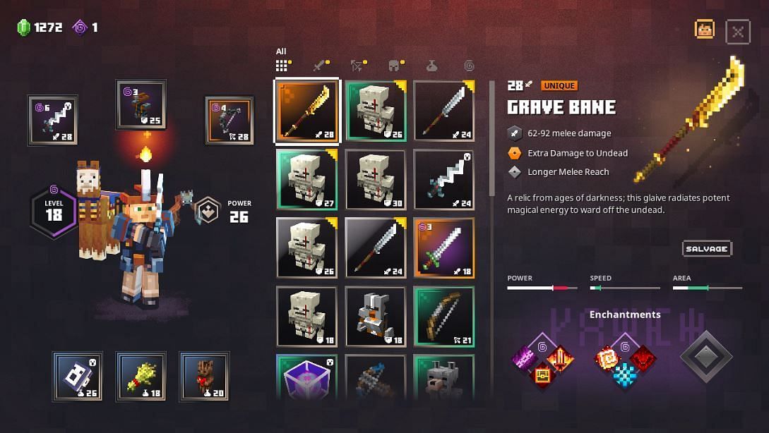 The Grave Bane, arguably the best unique weapon in the game (Image via Mojang)