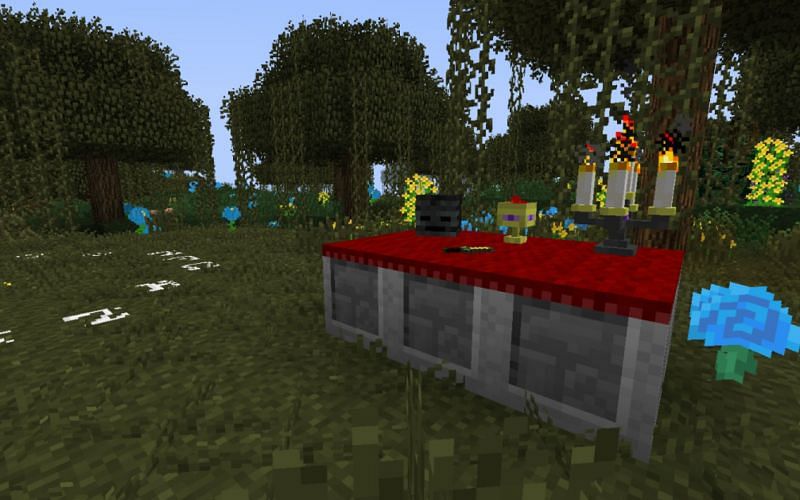 An image of a player&#039;s Witchery mod alter. (Image via Mojang).