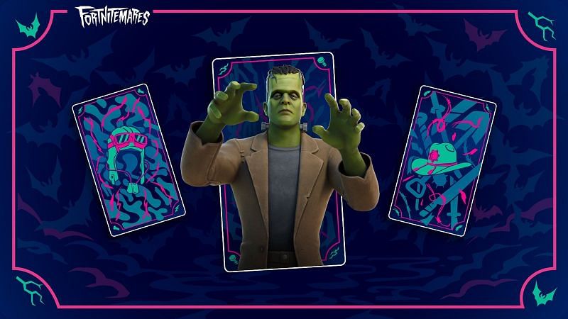 Fortnitemares 2021 cards featuring Frankenstein&#039;s Monster (Image via Epic Games)