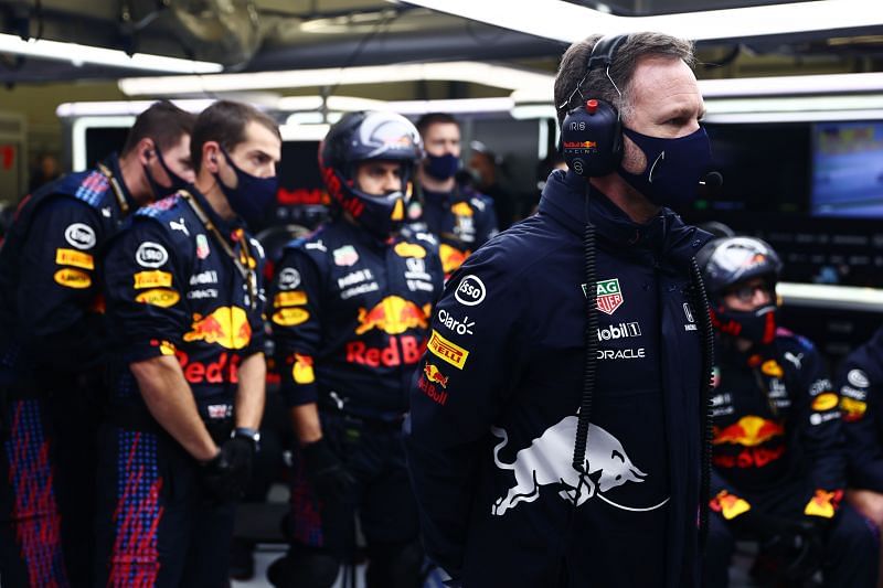 Red Bull Racing Team Principal Christian Horner looks in the garage during the F1 Grand Prix of Turkey at Intercity Istanbul Park (Photo by Mark Thompson/Getty Images)