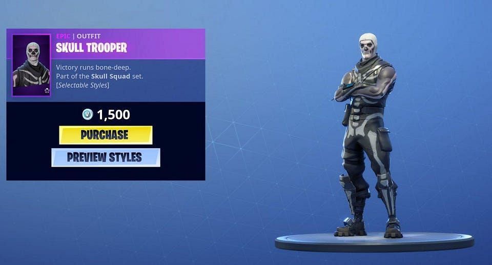 The Skull Trooper skin in Fortnite. (Image via Epic Games)