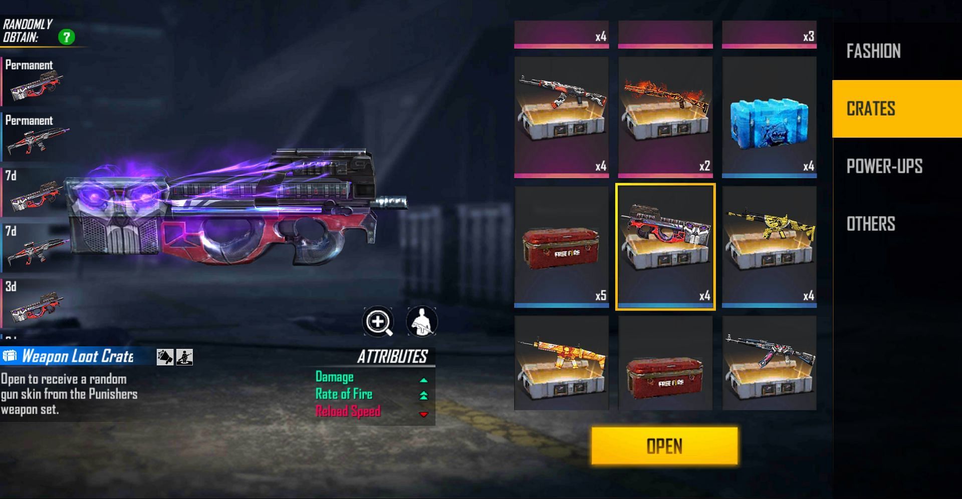 The loot crate can provide one of the many gun skins (Image via Free Fire)