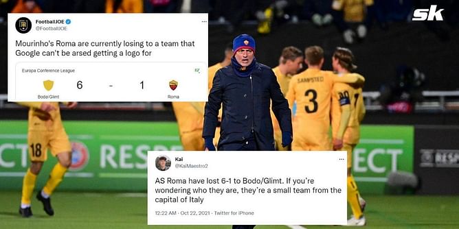 Twitter explodes as Jose Mourinho and Roma suffer 6-1 thrashing from Norwegian club Bodo/Glimt