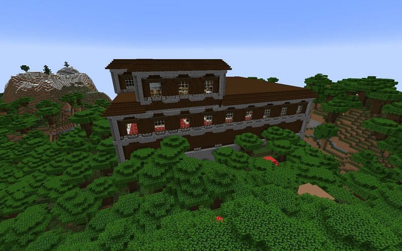 The woodland mansion, one of the largest Minecraft structures (Image via Mojang)