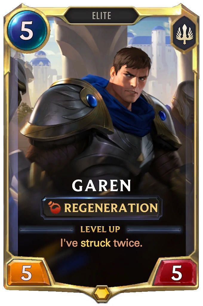 Garen uses his regeneration to cycle damage each round (Images via Riot Games)