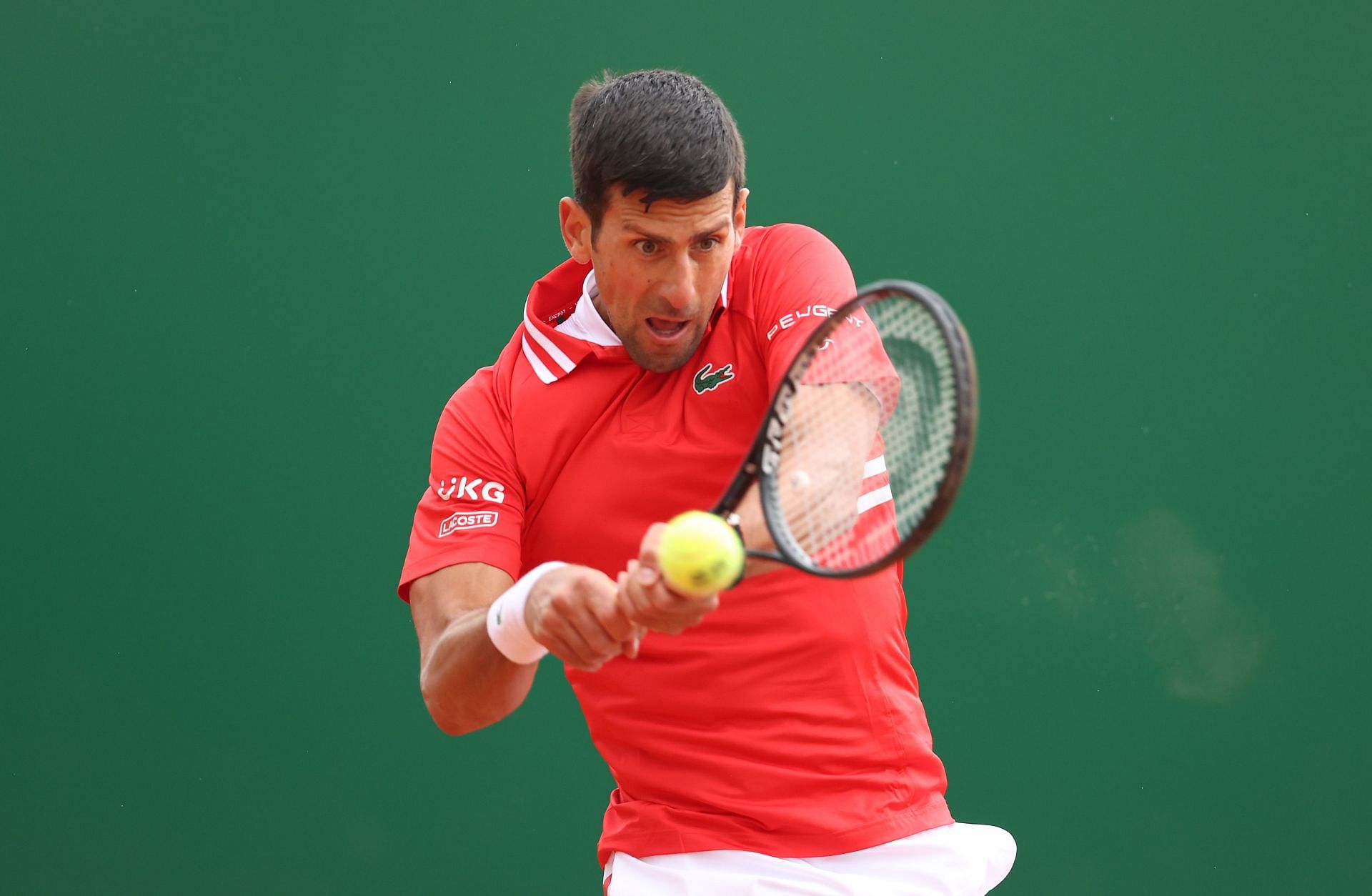 Novak Djokovic in action against Jannik Sinner at the Rolex Monte-Carlo Masters