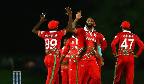 Oman cricket team. Pic: t20worldcup.com