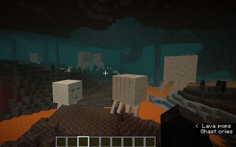 An image of several ghasts. Image via Minecraft.