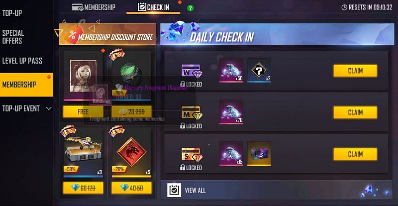 Players can collect the rewards by signing in daily (Image via Free Fire)