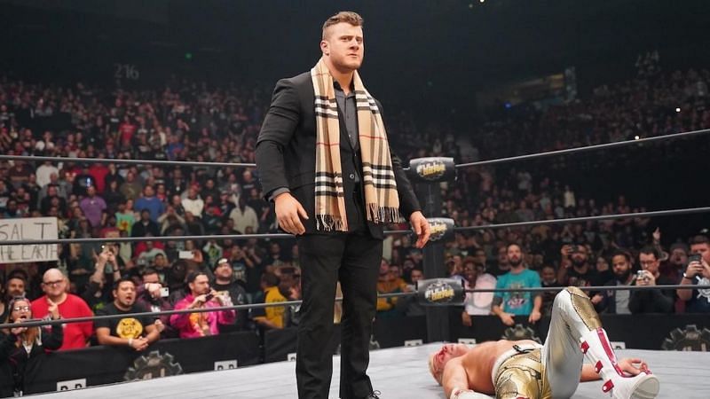 Credit: All Elite Wrestling &brvbar; MJF stands over a bloody and beaten Cody Rhodes