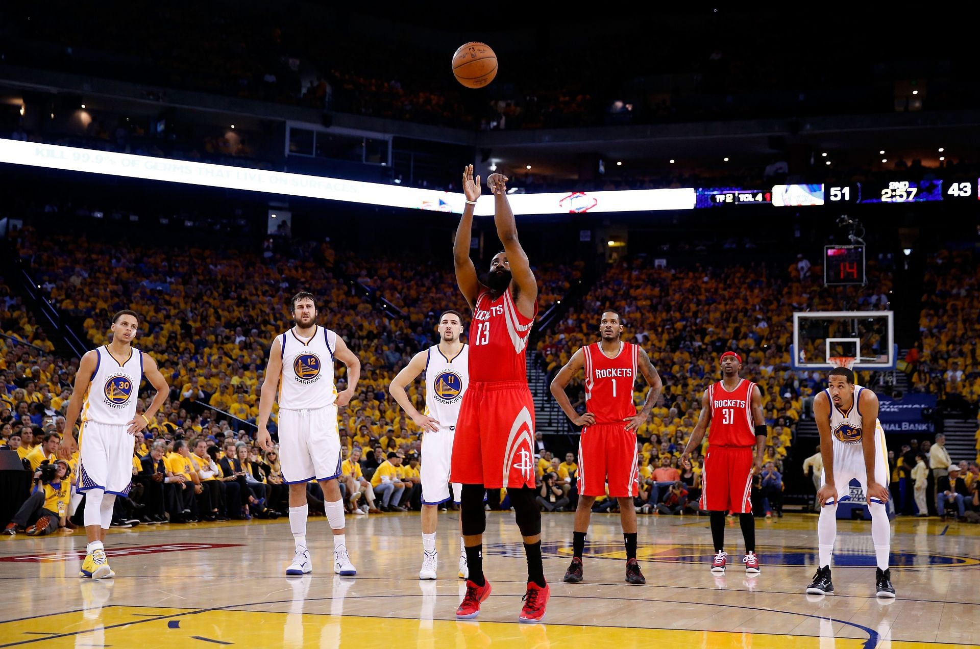 James Harden has piled up points throughout his career from the 4.5-meter line