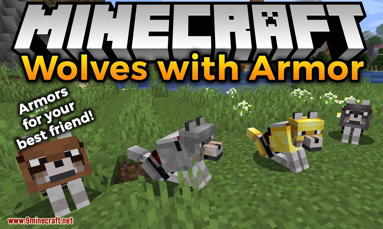 Wolves with armour mod (Image via Minecraft)