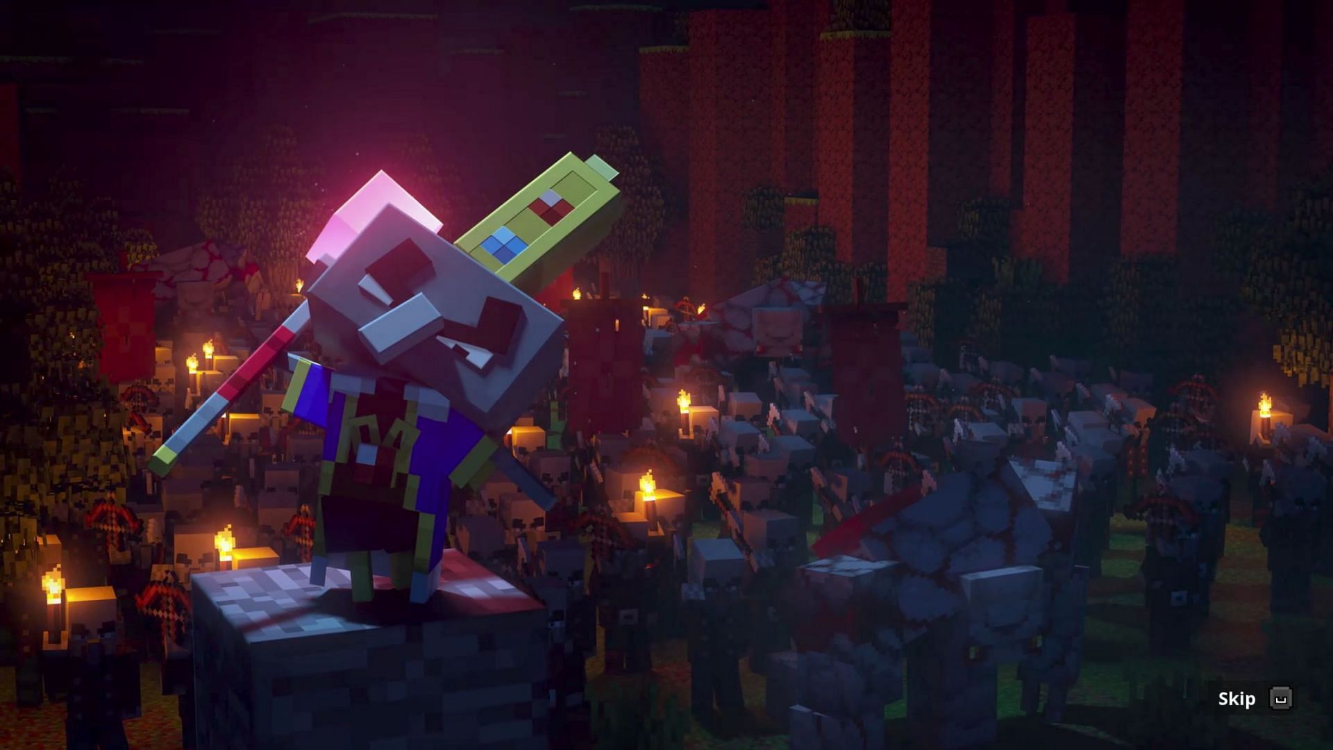 Illagers make up many hostile mobs in Minecraft Dungeons, making Illager&#039;s Bane a helpful enchantment (Image via Mojang)