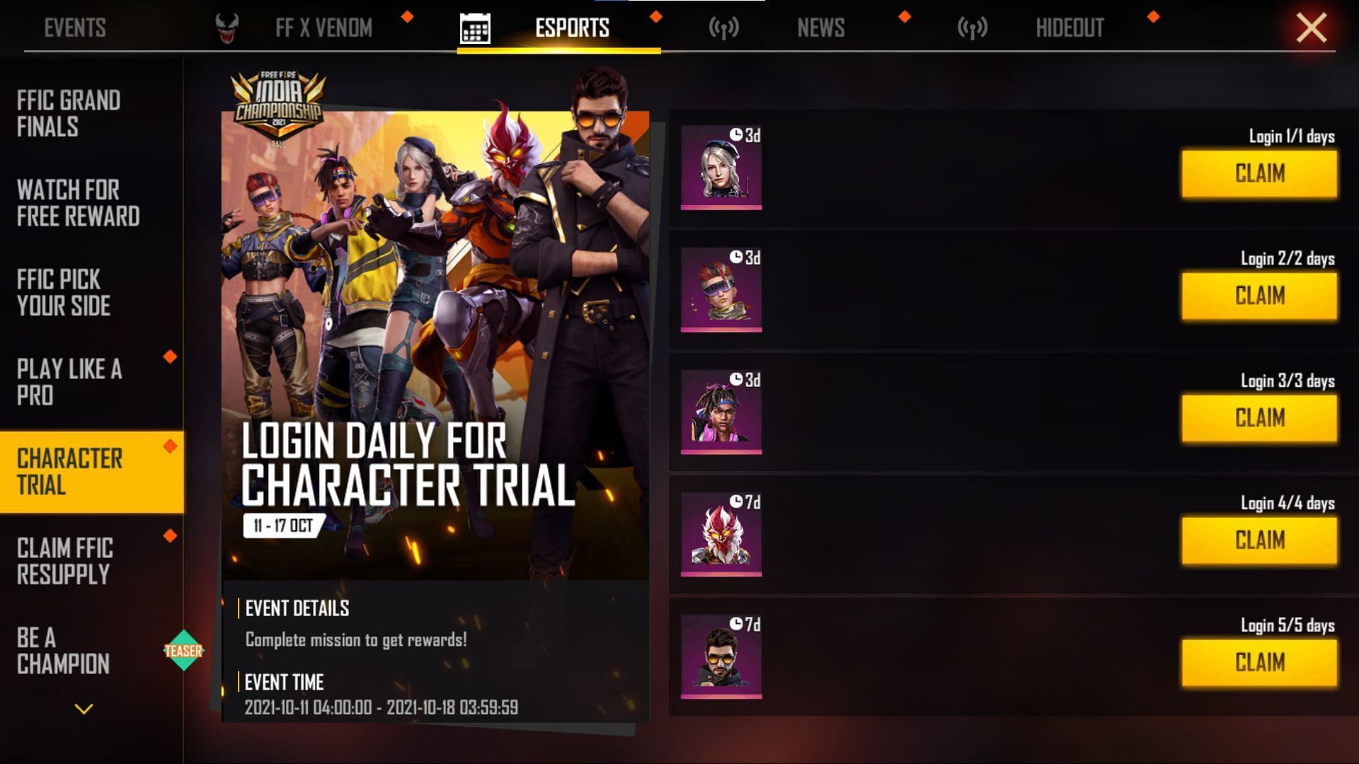 A 7-day trial of DJ Alok can be claimed by the players (Image via Free Fire)