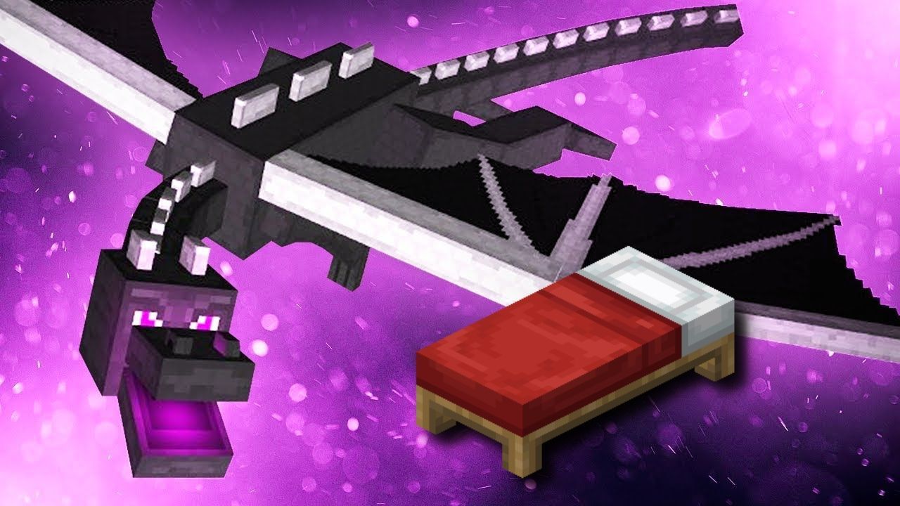 Killing Ender dragon with beds (Image via Sportskeeda)