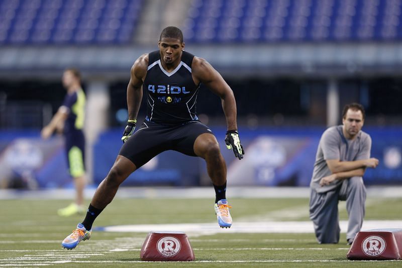 Michael Sam at the 2014 NFL Combine