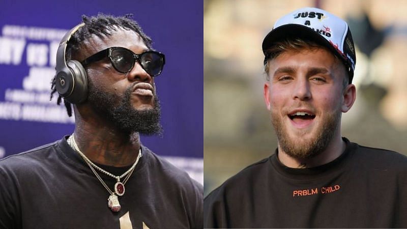 Deontay Wilder (left) and Jake Paul (right)