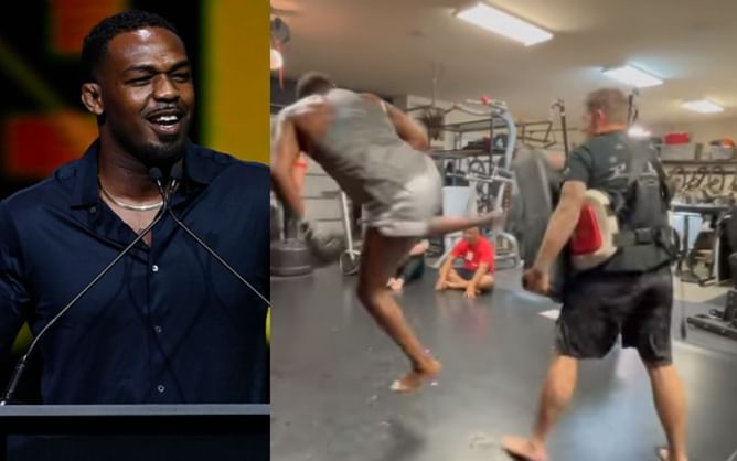 Watch: Jon Jones’ latest training footage showcases the UFC icon’s speed and effortless movement as he lands picture-perfect kicks in the gym