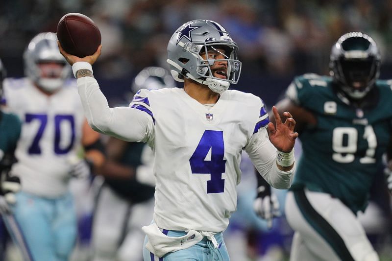 Dak Prescott will lead the Cowboys against the unbeaten Panthers on Sunday