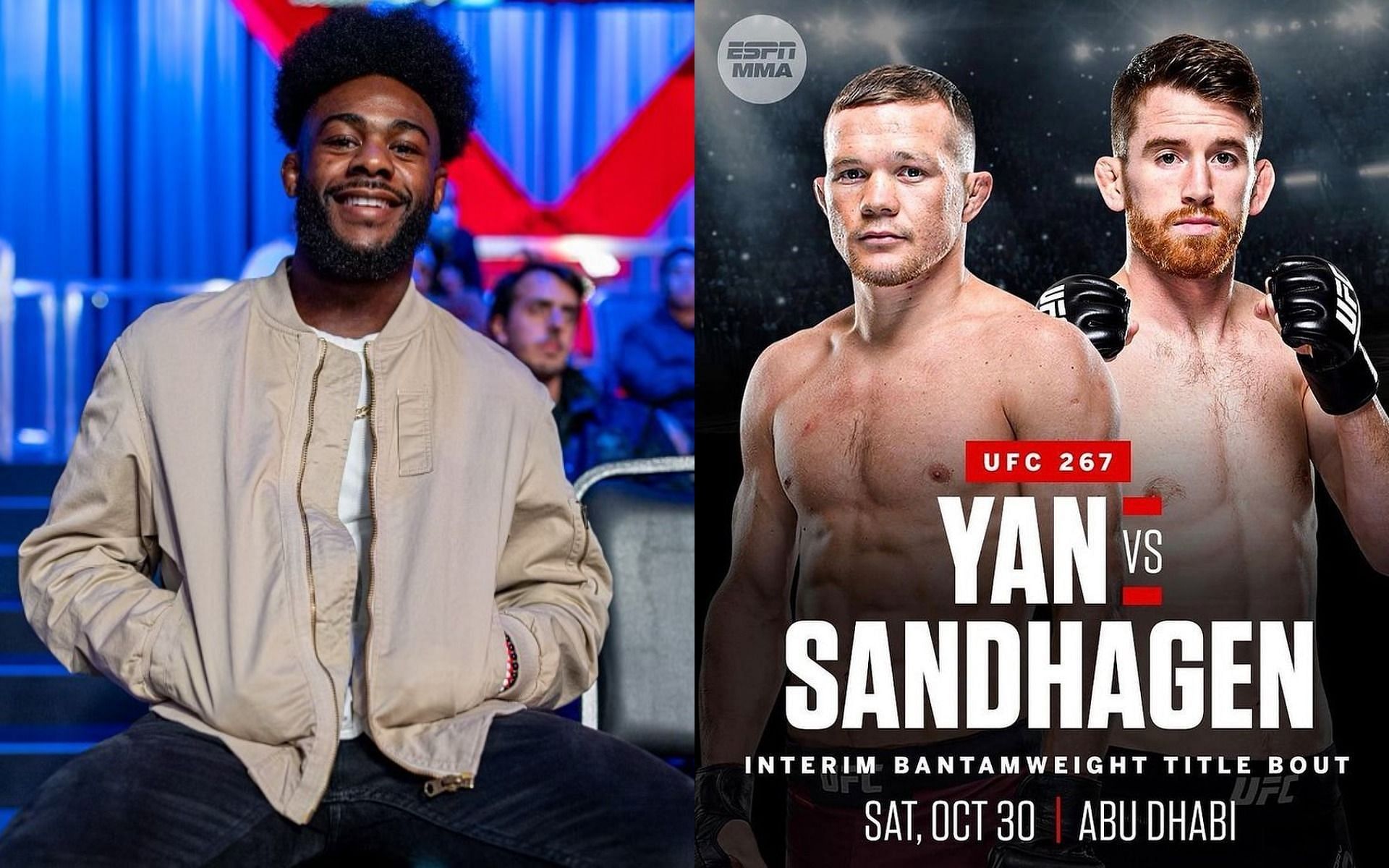 Aljamain Sterling (left), Cory Sandhagen &amp; Petr Yan (right) [Images Courtesy: @funkmastermma @enterthesandman135 on Instagram]