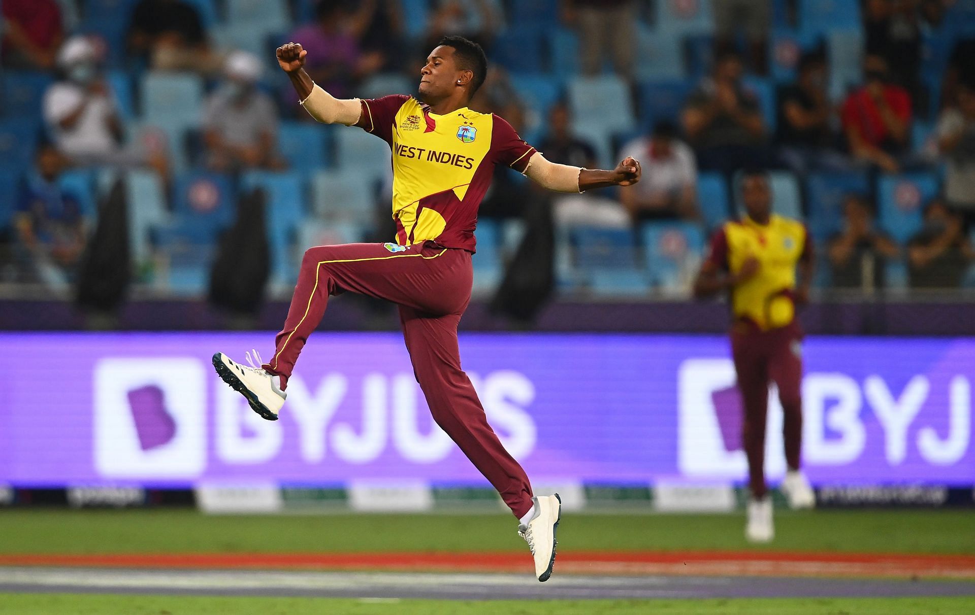 Akeal Hosein was the most successful bowler in the West Indies&#039; last match at the Dubai International Cricket Stadium
