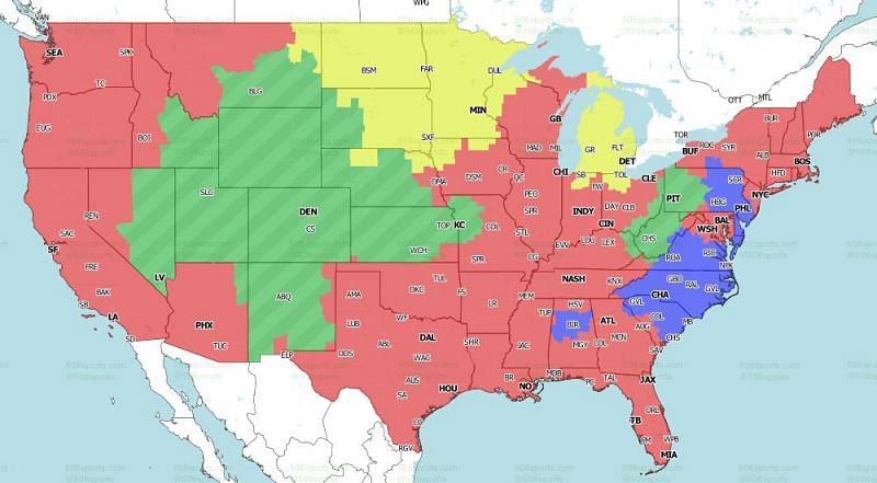 FOX Coverage Map for the early games of week 5