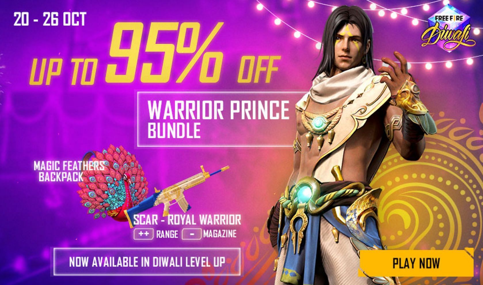 Users can get up to 95% off (Image via Free Fire)