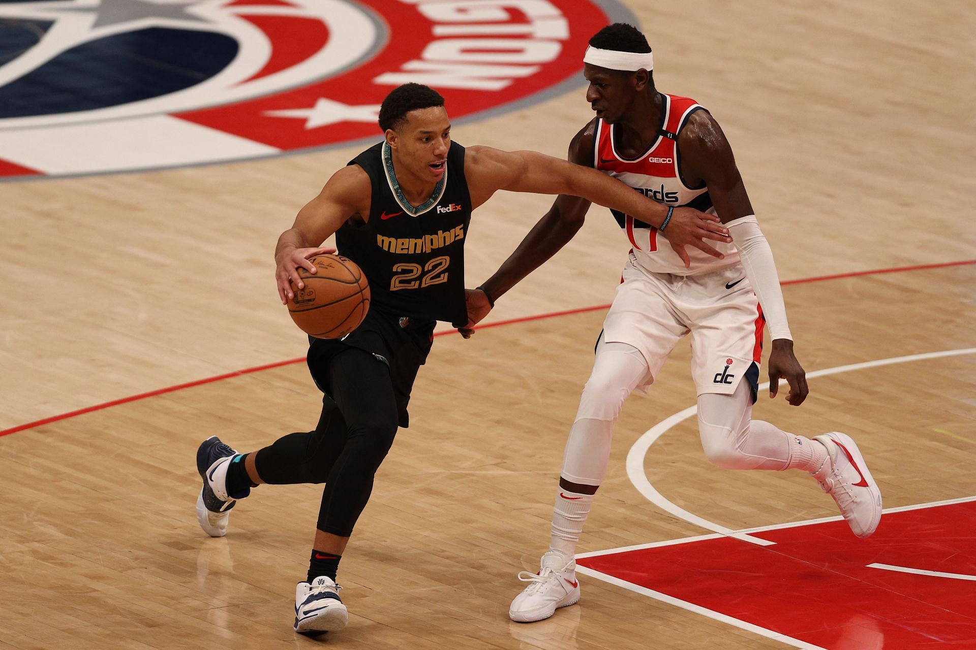 Desmond Bane #22 of the Memphis Grizzlies in action against the Washington Wizards