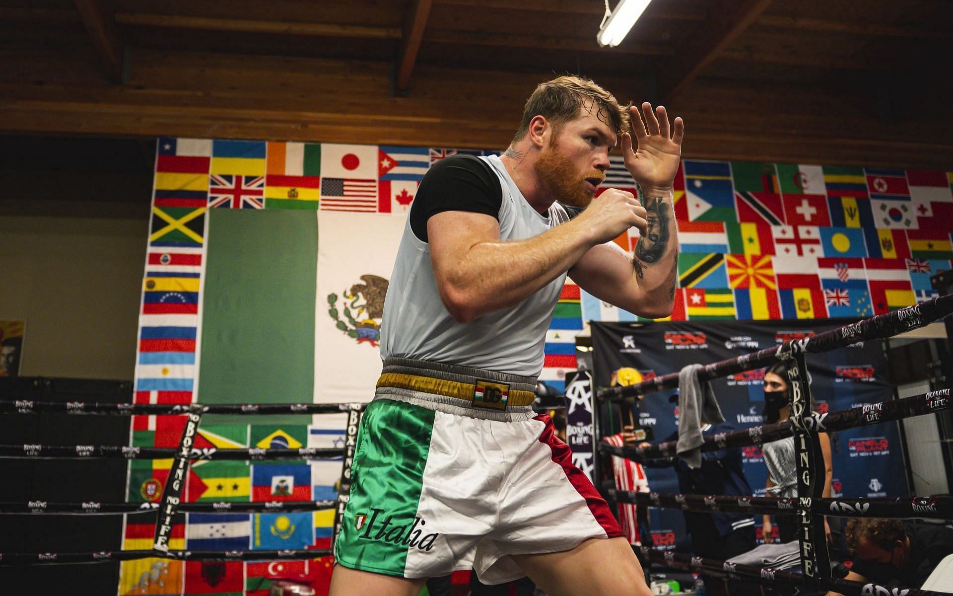 Canelo Alvarez means business as he gears up to take on Caleb Plant in a unification bout next weekend