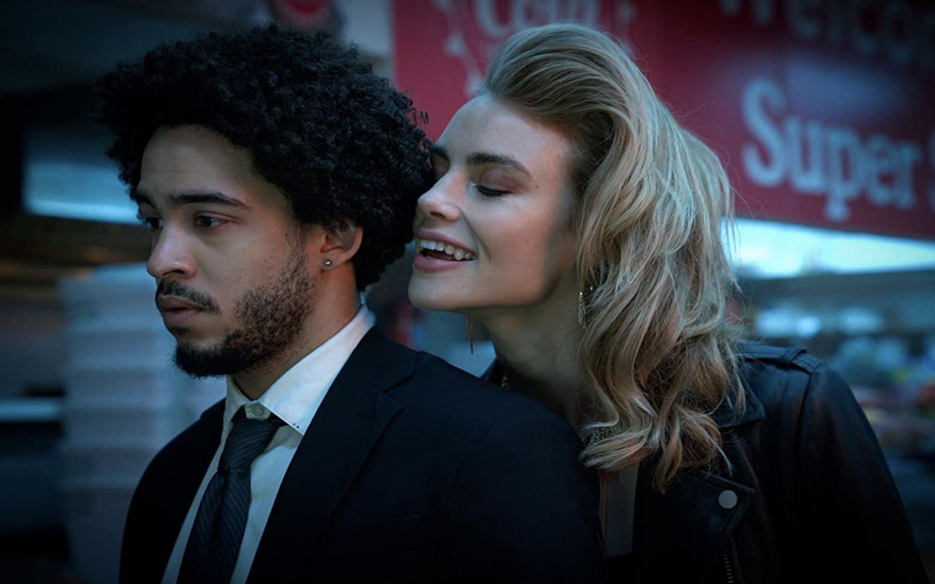 A still from Netflix&#039;s &#039;Night Teeth&#039;, starring Jorge Lendeborg Jr. and Lucy Fry (Image via IMDb)