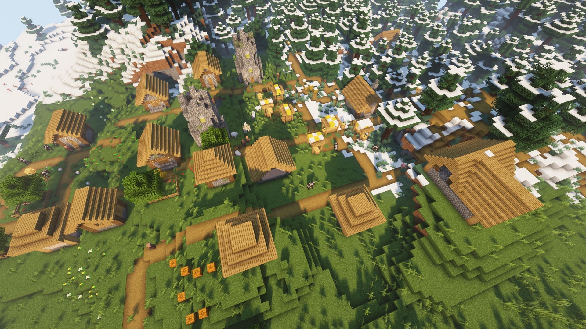A plains village (Image via Minecraft)