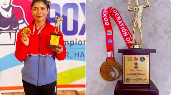 Nikhat Zareen wins her maiden national championships. (&copy;Twitter/Nikhat Zareen)