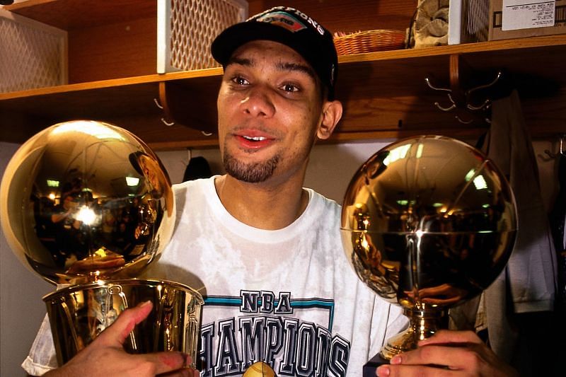 Duncan after winning his first NBA title in 1999.