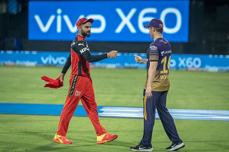 Who will win the battle between Virat Kohli and Eoin Morgan at the Sharjah Cricket Stadium tomorrow? (Image Courtesy: IPLT20.com)