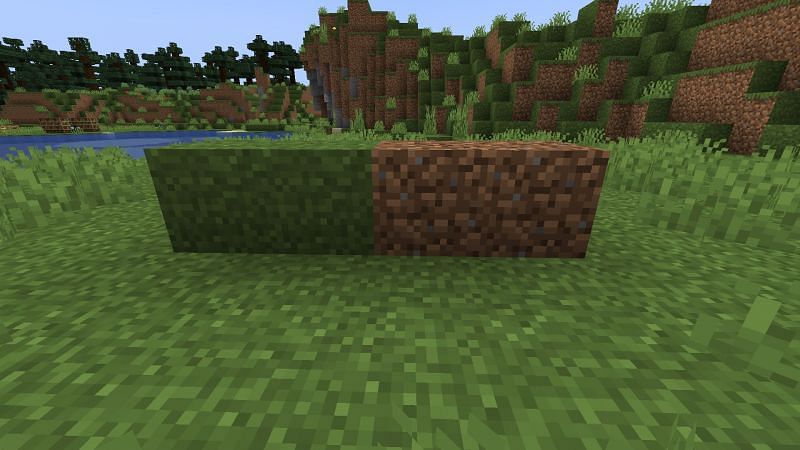 Grass and dirt blocks (Image via Minecraft)