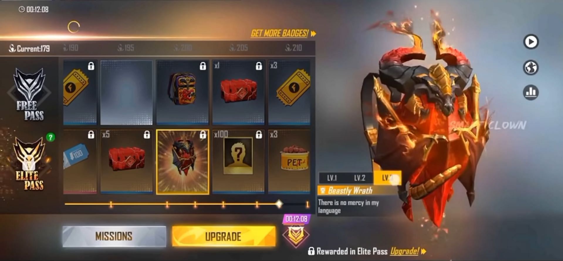 Beastly Wrath backpack can only be attained 200 badges (Image via ONE FOR ALL GAMING / YouTube)