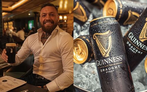 Conor McGregor takes a shot at Guinness [Photo via @thenotoriousmma & @Guinness on IG]