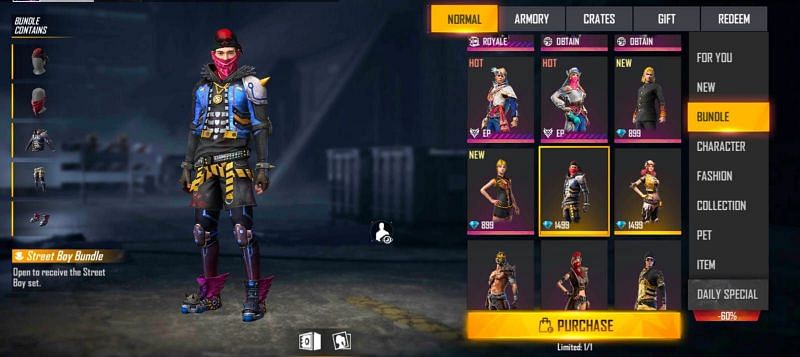 Street Boy bundle (Image via Free Fire)