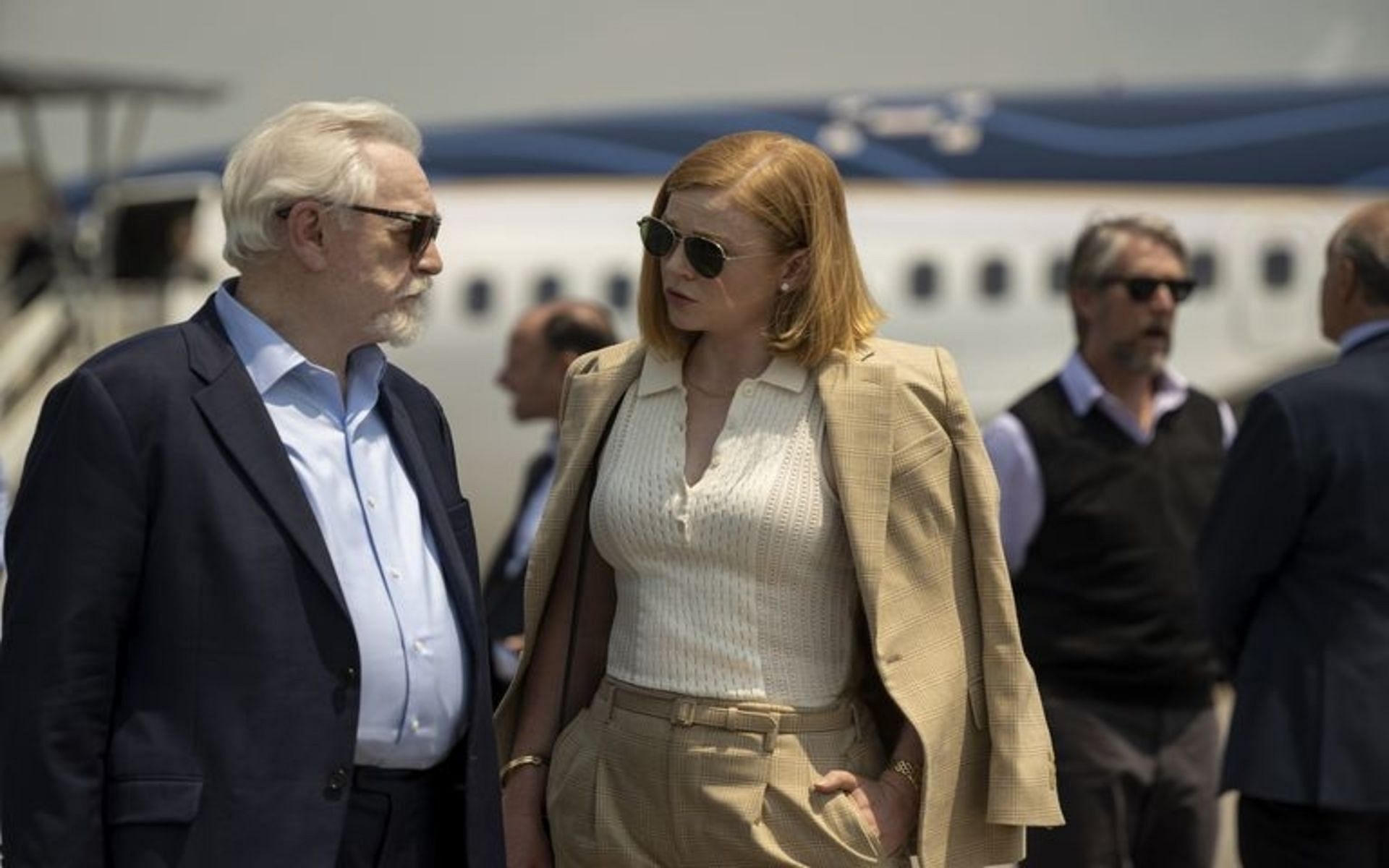 Still from HBO&#039;s Succession Season 3 Episode 1 starring Brian Cox and Sarah Snook (Image via HBO)