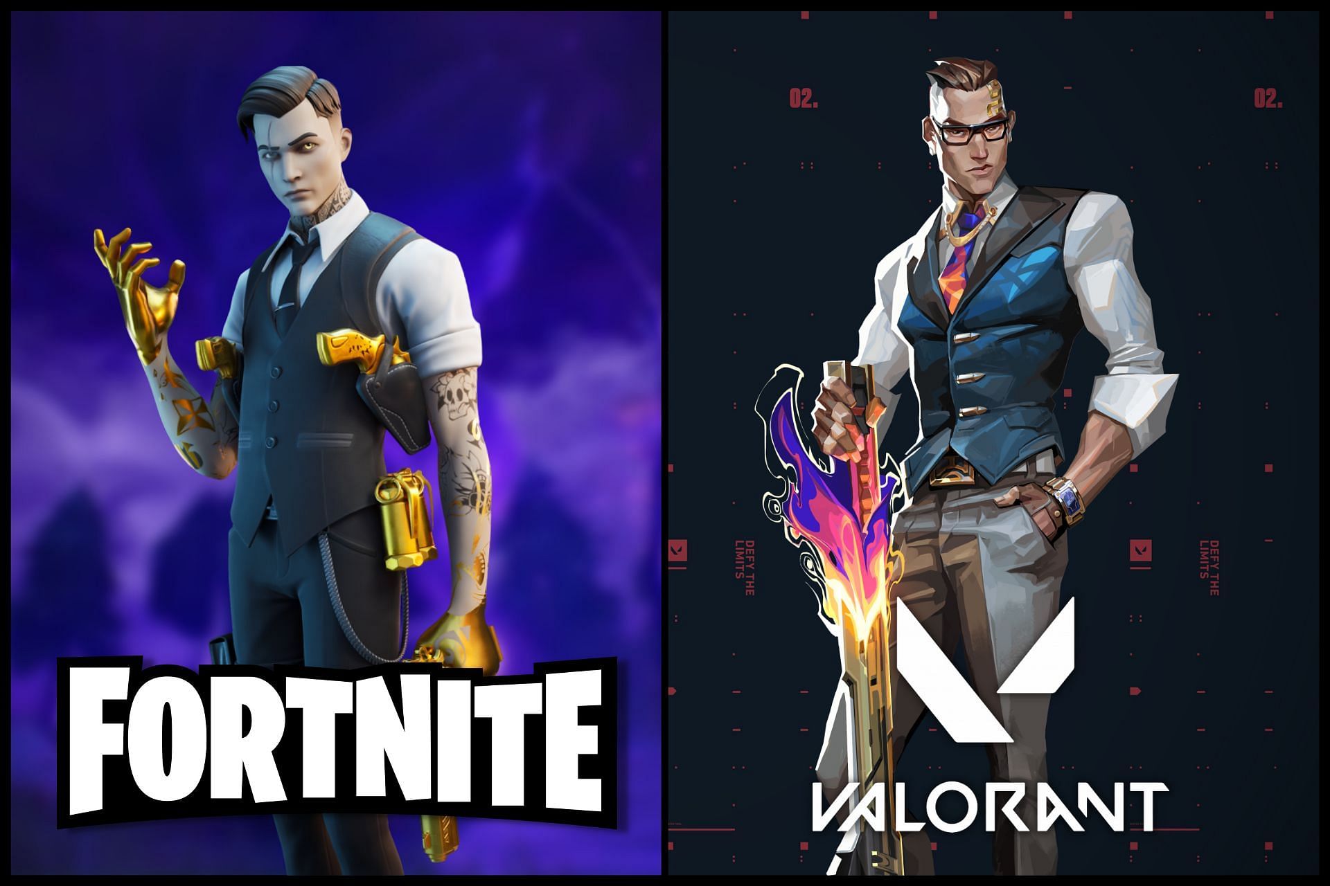 Midas from Fortnite and Chamber from Valorant (Image via Sportskeeda)