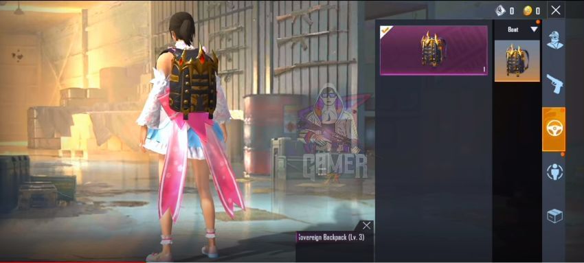 Sovereign Backpack skin (Image via JK Gamer - PUBG Mobile Lite; YouTube)