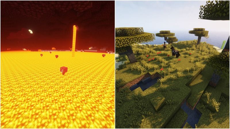 Spawn locations of the two mobs (Image via Minecraft)